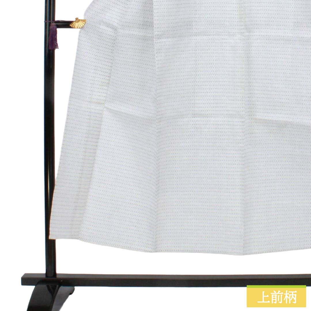 夏物 綿麻 男物 Bランク 身丈149cm 裄丈69cm 絣柄 紗 白系 1132006464411