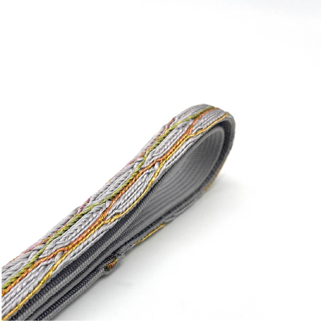 (新古品) 帯締め 正絹 鈍紫色(にぶむらさきいろ) 幅広め 長さ約164.5cm 幅約1.7cm フォーマル NEWランク グレー系 1135003401322