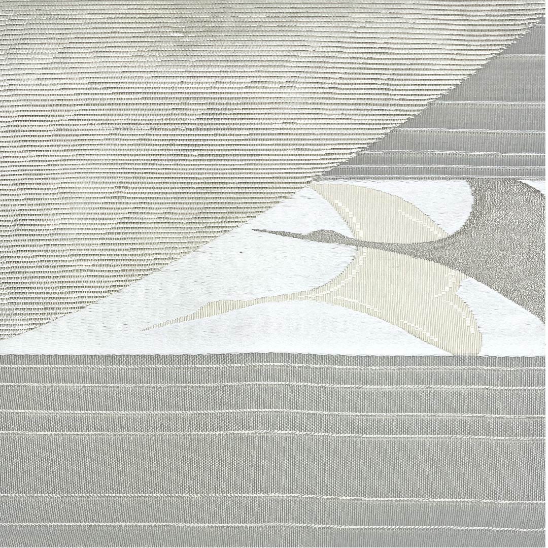 名古屋帯 卯の花色 夏帯 絽 抽象模様 帯丈362.5cm 正絹 Aランク ポイント柄 セミフォーマル グレー系 1124004153322 名古屋仕立て