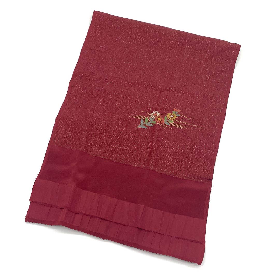 (新古品) 帯締め・帯揚げセット 正絹 Sランク 蘇芳色(すおういろ) 真紅色(しんくいろ) ラメ入り 長さ約156cm 幅約1.3cm セミフォーマル 赤系 1141000152312