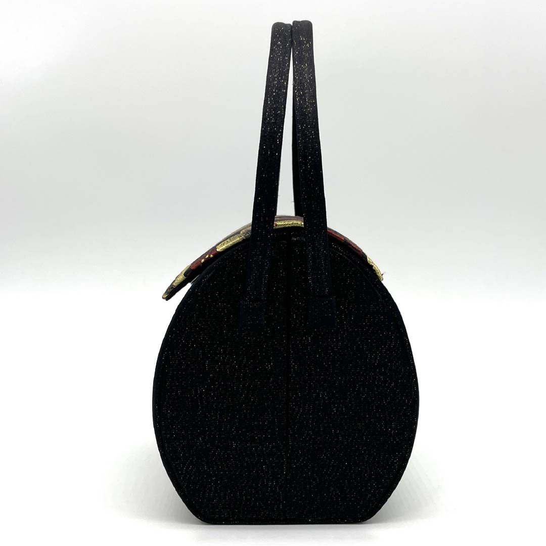 和装バック フォーマル 黒色(くろいろ) 振袖用 桜 キラキラ 黒系 Sランク 113900050210