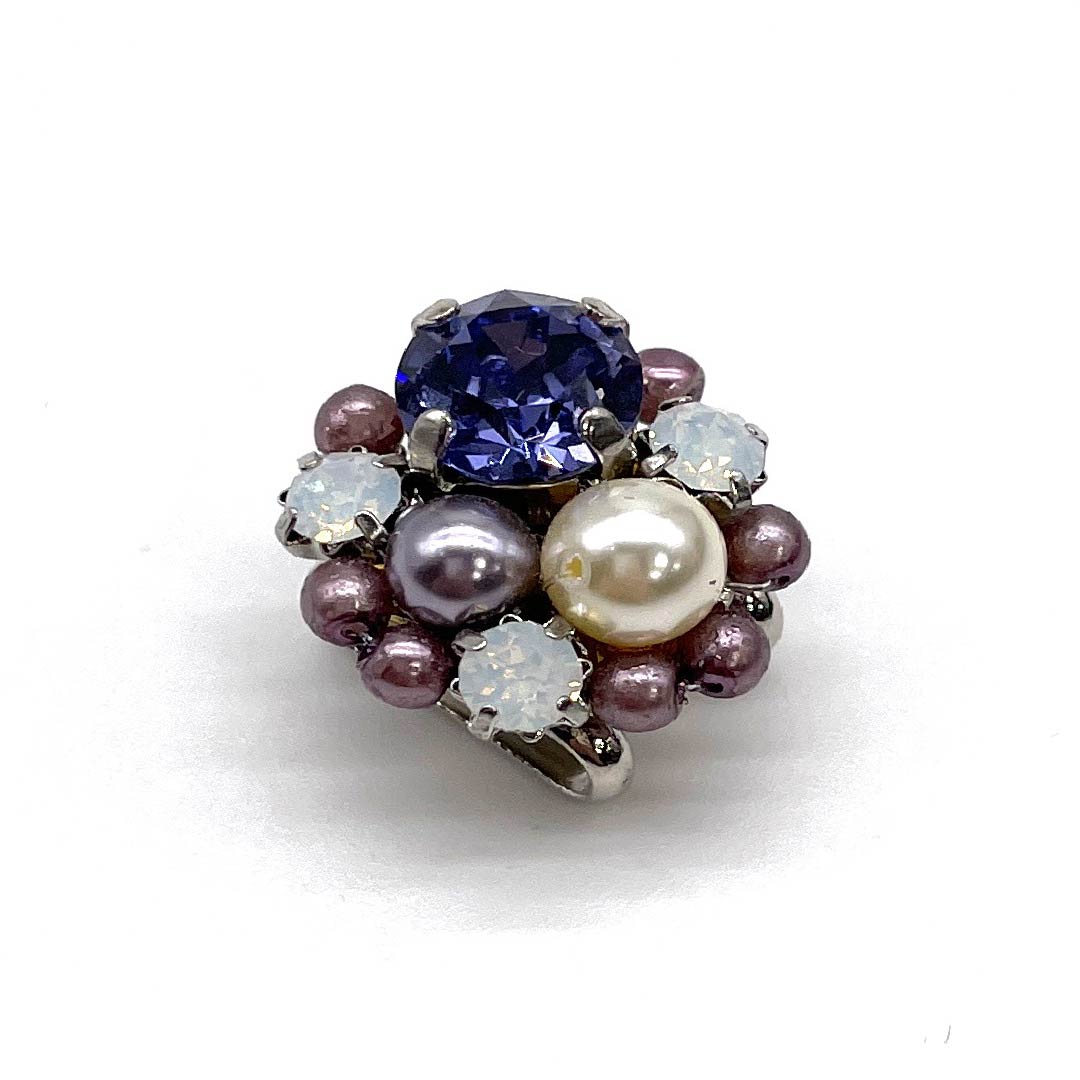 (New old stock) Obi clasp, other, casual, pearl, rhinestone, new old stock, length approx. 2cm, width approx. 2cm, S rank, purple, 1137001152920