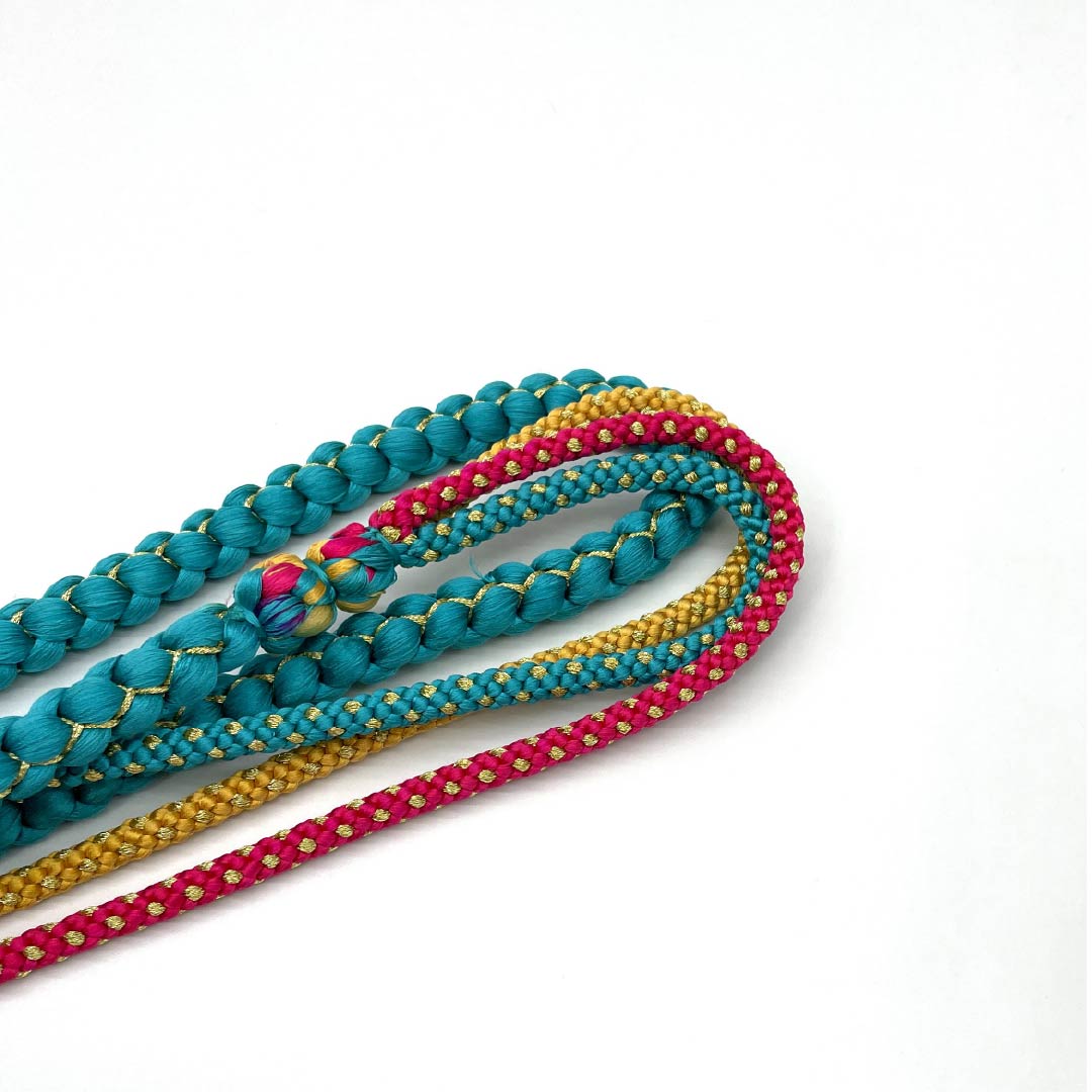 Obijime, pure silk, S rank, asagi-iro (pale green/blue), marugumi (round braid), length approximately 171cm, width approximately 1cm, for furisode, light blue tones, 1135006062424