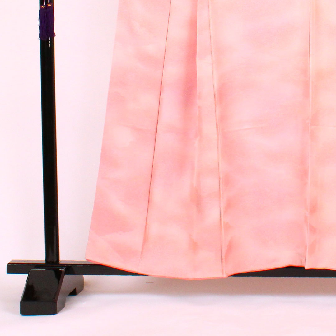 色無地 風景画 身丈158cm 裄丈65cm 袷 正絹 Aランク ピンク系 1114000023113