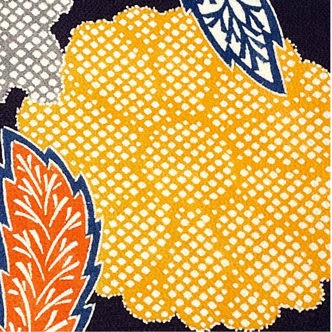 名古屋帯 紫黒色 京紅型 栗山工房 花柄 帯丈372cm 正絹 Sランク ポイント柄 カジュアル 紫系 1124005222320 名古屋仕立て