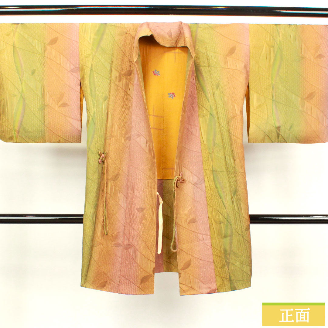 Travel wear, pure silk, length 100cm, sleeve length 67.5cm, floral pattern, S rank, lined, gradient, 1117000622999