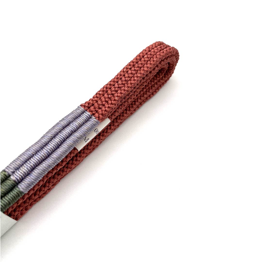 (新古品) 帯締め 正絹 四分紐 長春色(ちょうしゅんいろ) 手組紐 新古品 長さ約168cm 幅約1cm カジュアル Sランク ピンク系 1135001662913