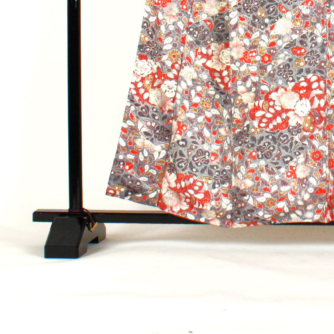 小紋 身丈160cm 裄丈66cm 袷 辻ヶ花 正絹 Sランク グレー系 1115000592322