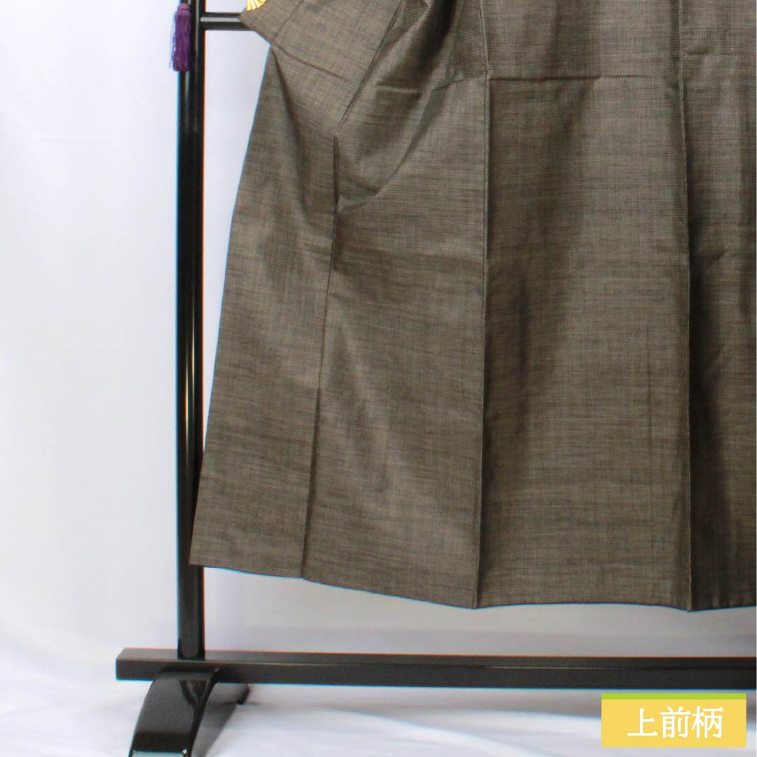 Men's Silk S-Rank Kimono, Length 148.5cm, Sleeve Length 70cm, Silver-Stained Bamboo-Colored Oshima Tsumugi 100 Tortoise Shell Ensemble, Lined, Brown, Product Number: 1119001512414