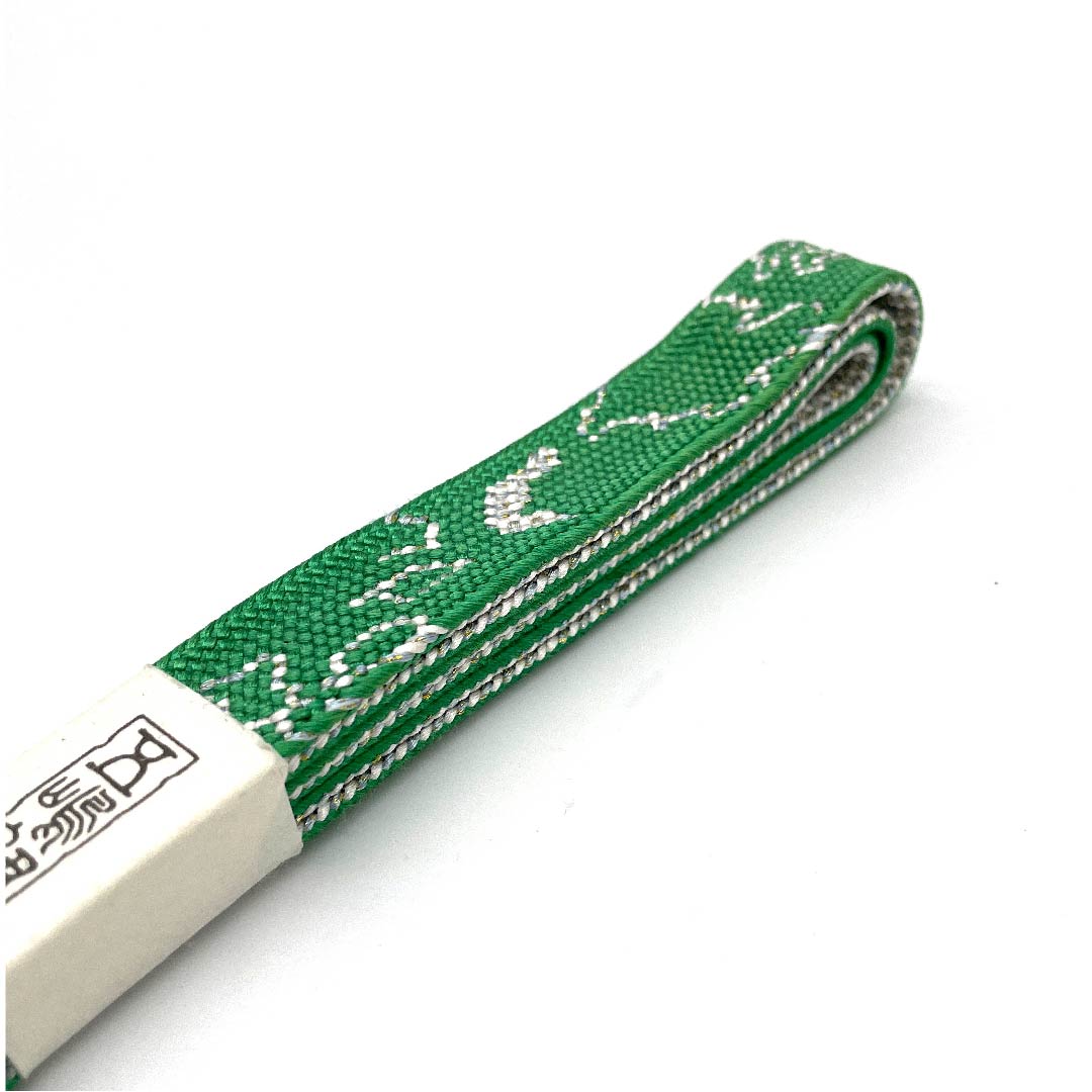 (新古品) 帯締め 正絹 四分紐 草緑色色(そうりょくしょくいろ) 五嶋紐 江戸組紐 新古品 長さ約168cm 幅約1.7cm カジュアル Sランク 緑系 1135002982319