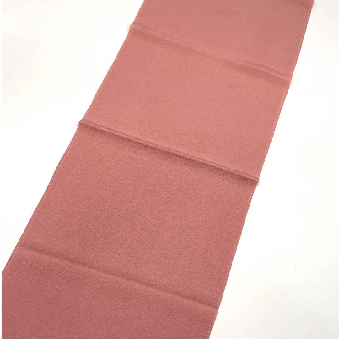 (New old stock) Formal obiage, pure silk, single layer plum color (hitoeumeiro), Tango crepe, plain, new old stock, length 164cm, width 30cm, S rank, pink, 1136000162913