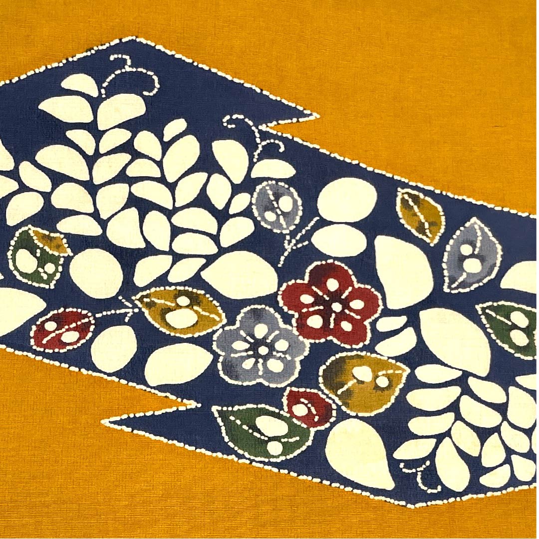 名古屋帯 晒柿色 古典柄 花柄 帯丈350cm 正絹 Bランク ポイント柄 カジュアル 黄系 1124004564323 名古屋仕立て