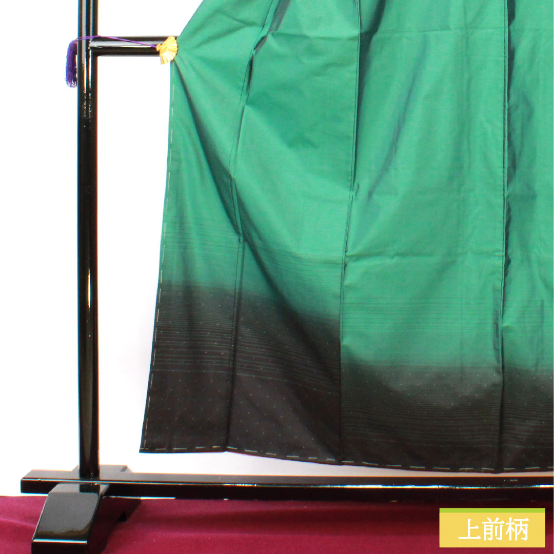 紬 正絹 身丈158cm 裄丈61.5cm 大島紬 幾何学模様 しつけ糸付き 未使用品 Sランク 袷 緑系 1116003712319