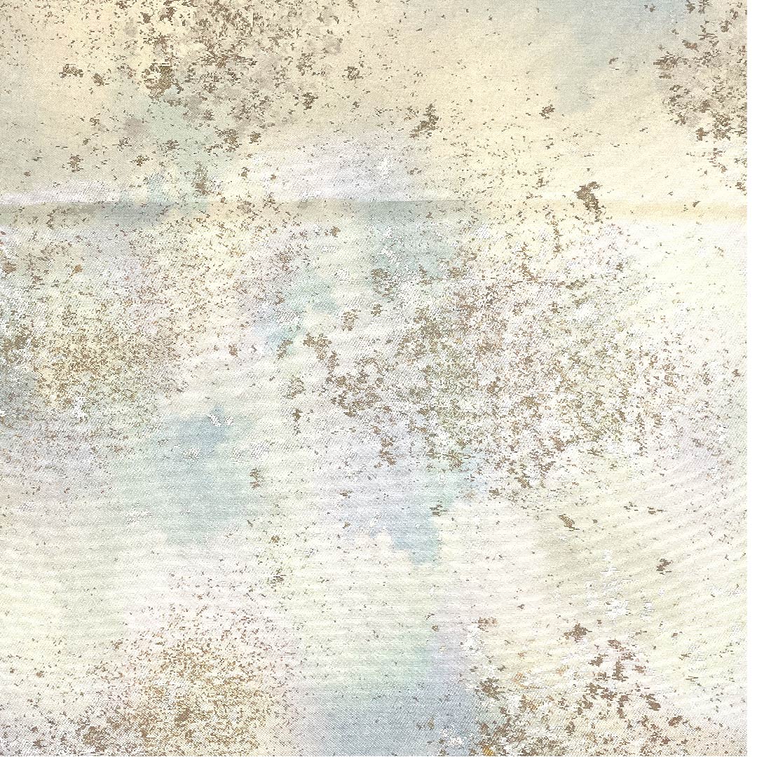 袋帯 青白磁色(せいはくじいろ) 引箔 幾何学模様 帯丈432cm 正絹 Aランク 六通 フォーマル 青系 1123002943317