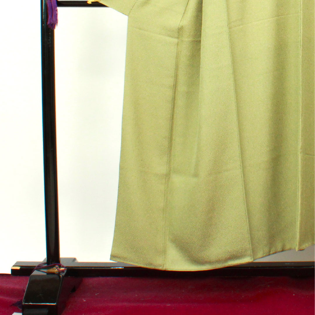 Komon Length 153.5cm Sleeve length 62cm Awase Rikyu color Edo komon Artist's work Shark Pure silk A rank Green 1115003443219