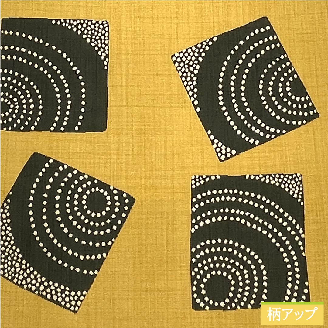 袋帯 黄金色(こがねいろ) 陣屋織 紙吹雪 渦巻き 帯丈440cm 正絹 Sランク 六通 カジュアル 黄系 1123011152323