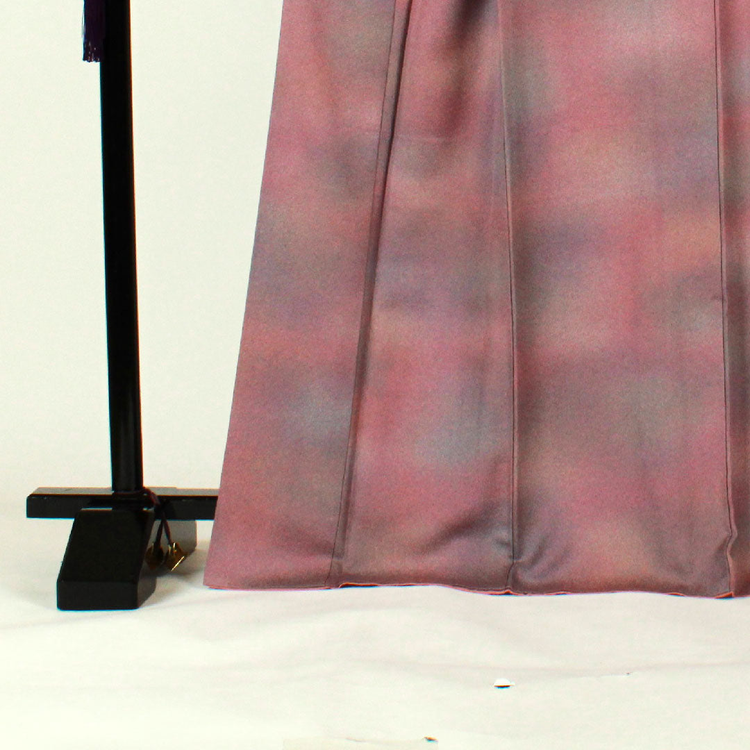 色無地 波模様 身丈171cm 裄丈67cm 袷 正絹 Sランク 紫系 1114000322420