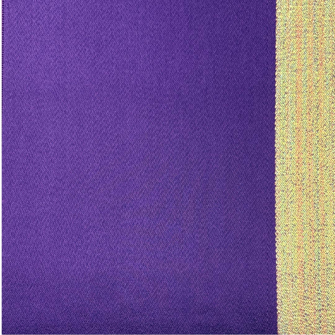 半幅帯 ポリエステル 帯丈356cm 菫色(すみれいろ) 無地 苺色(いちごいろ) リバーシブル 紫系 Sランク 1125001552320