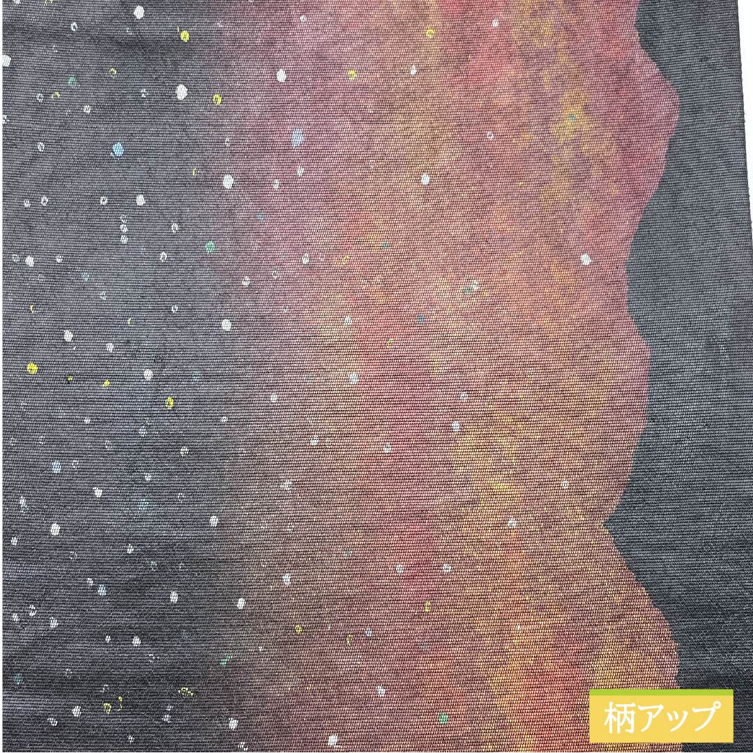 袋帯 正絹 引箔 五雲三昧 ドット 帯丈444cm Sランク 六通 カジュアル 黒系 1123013112310