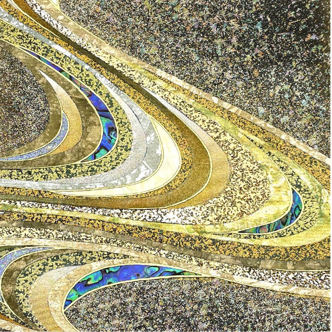 Fukuro Obi Gold Flowing Water Raden Artist Takashi Fujimoto Length 432cm Pure Silk S Rank Pointed Pattern Formal Gold 1123008102321