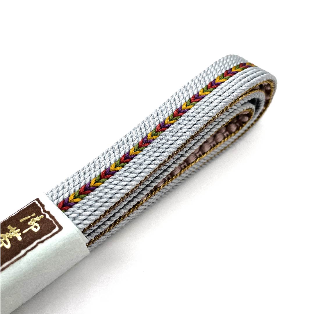 (新古品) 帯締め 正絹 四分紐 蒼白色色(そうはくしょくいろ) 京くみひも 三分金銀糸 金属糸使用 長さ約162cm 幅約1.5cm セミフォーマル Sランク 水色系 1135001062924