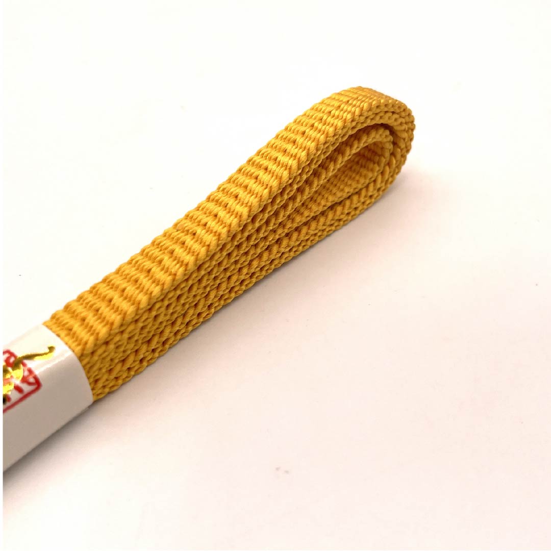 (新古品) 帯締め 正絹 三分紐 山吹色(やまぶきいろ) 帯留め用 無地 長さ約128cm 幅約1cm カジュアル NEWランク 黄系 1135003221323