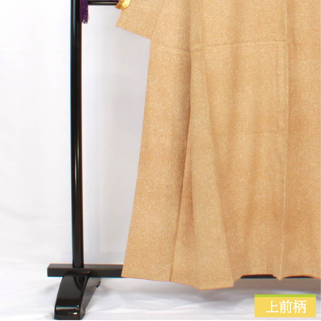 小紋 正絹 身丈158cm 裄丈63.5cm 袷 山吹鼠色(やまぶきねずいろ) タタキ染 Sランク ベージュ系 1115005852325