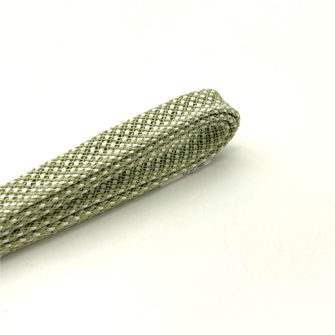 (新品)帯締め 正絹 NEWランク 三分紐 緑衫色(ろくそういろ) 白 五嶋紐 夏物 長さ約134cm 幅約1.2cm カジュアル 緑系 1135005241319