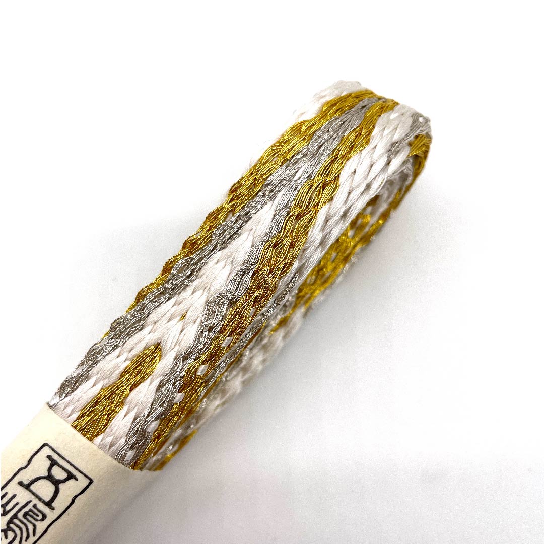 (新古品) 帯締め 正絹 四分紐 白色 五嶋紐 江戸組紐 長尺 長さ約175cm 幅約1.5cm フォーマル Sランク 白系 1135000452911