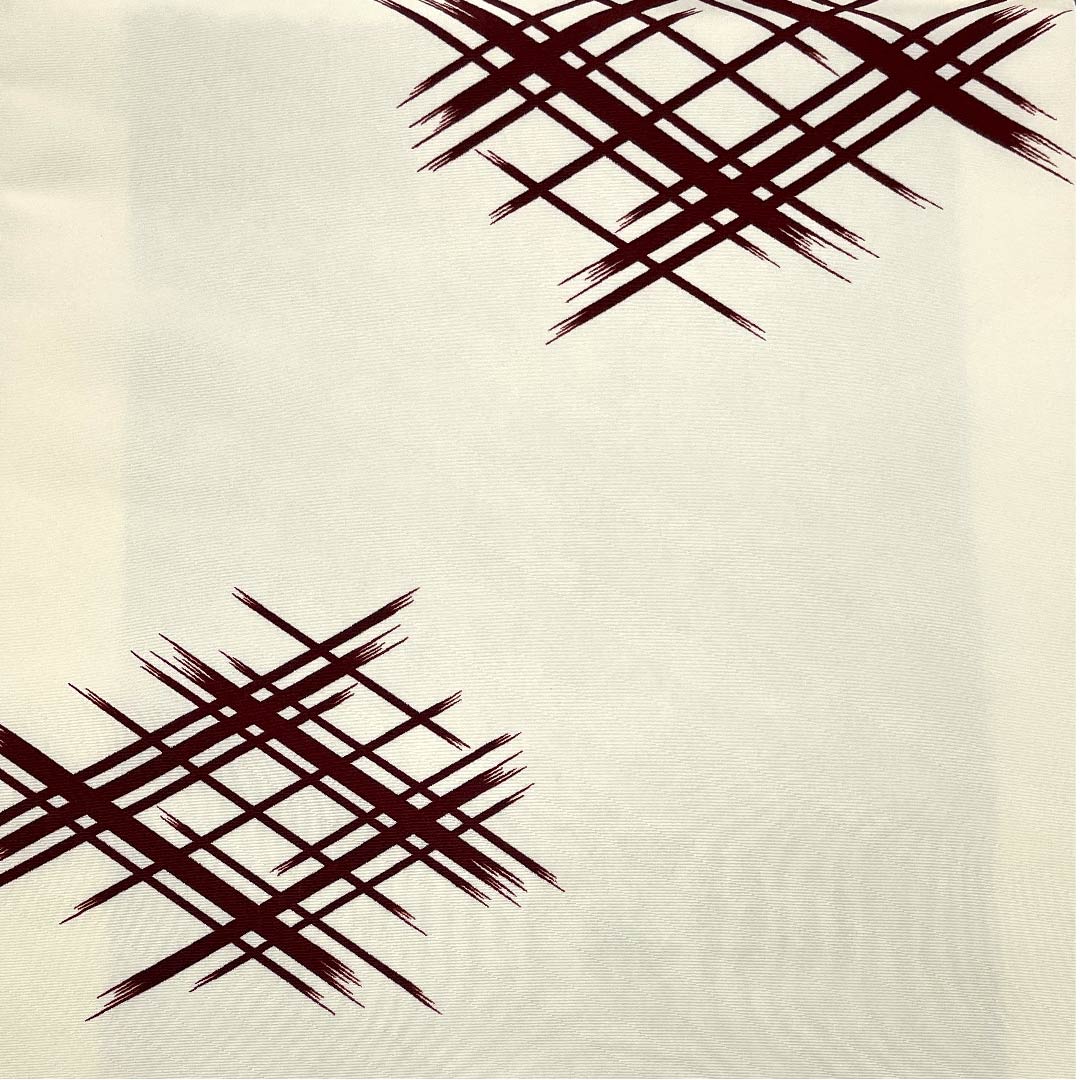 袋帯 白百合色(しらゆりいろ) 井筒割菱文様 帯丈446cm ポリエステル Aランク 全通 カジュアル クリーム系 1123007083315