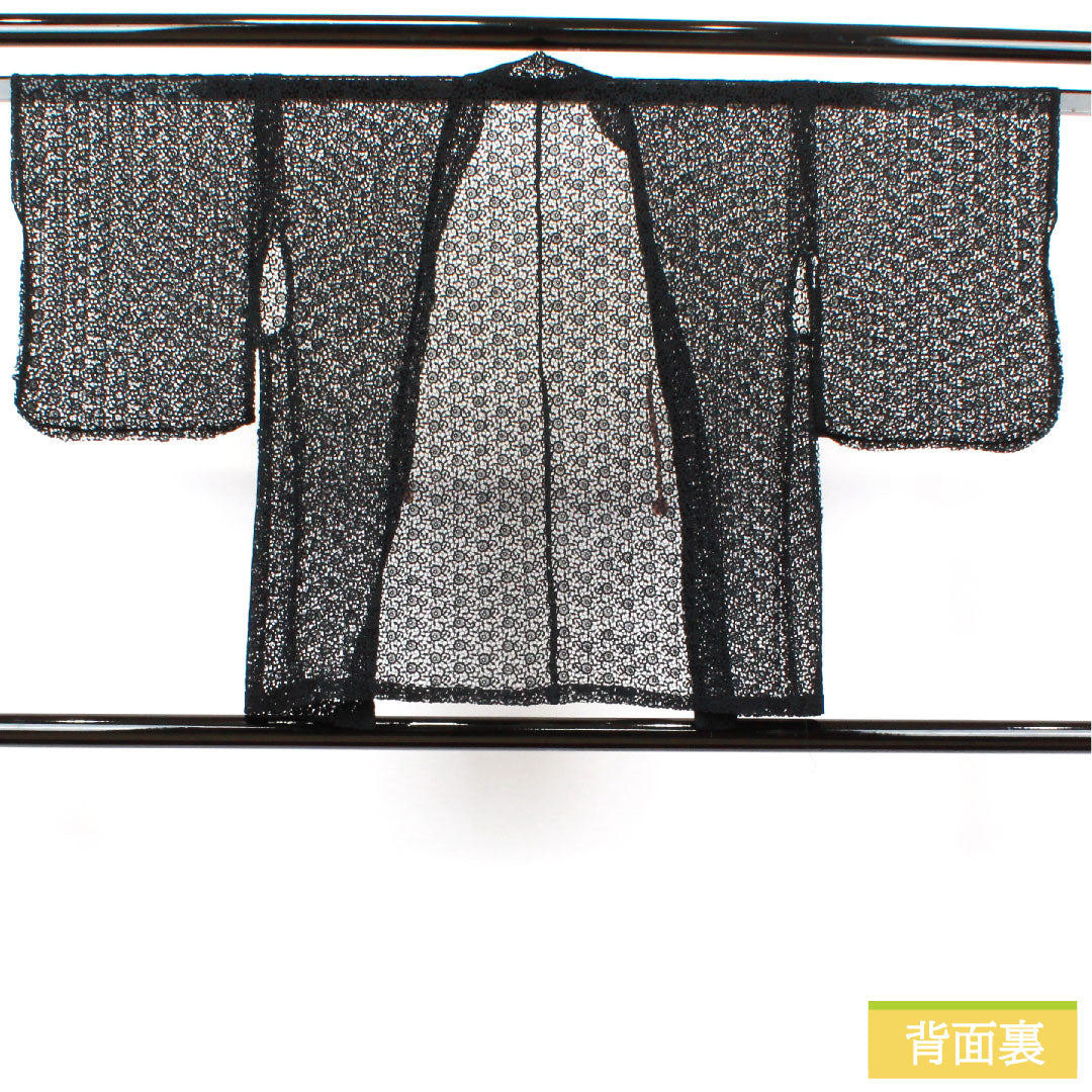 Haori (cotton kimono) Length 74cm Sleeve length 62cm Lace Abstract pattern S rank Single layer Black 1117000752910