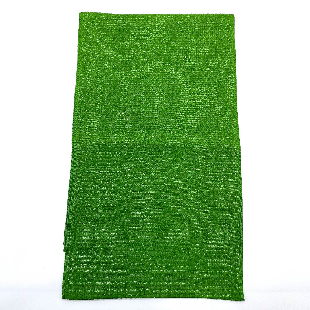 (新古品) 帯揚げ 正絹 フォーマル 次緑色(つぎのみどりいろ) 丹後ちりめん 銀糸使用 ふくれ織 長さ約177cm 幅約27.5cm Sランク 緑系 1136000012919