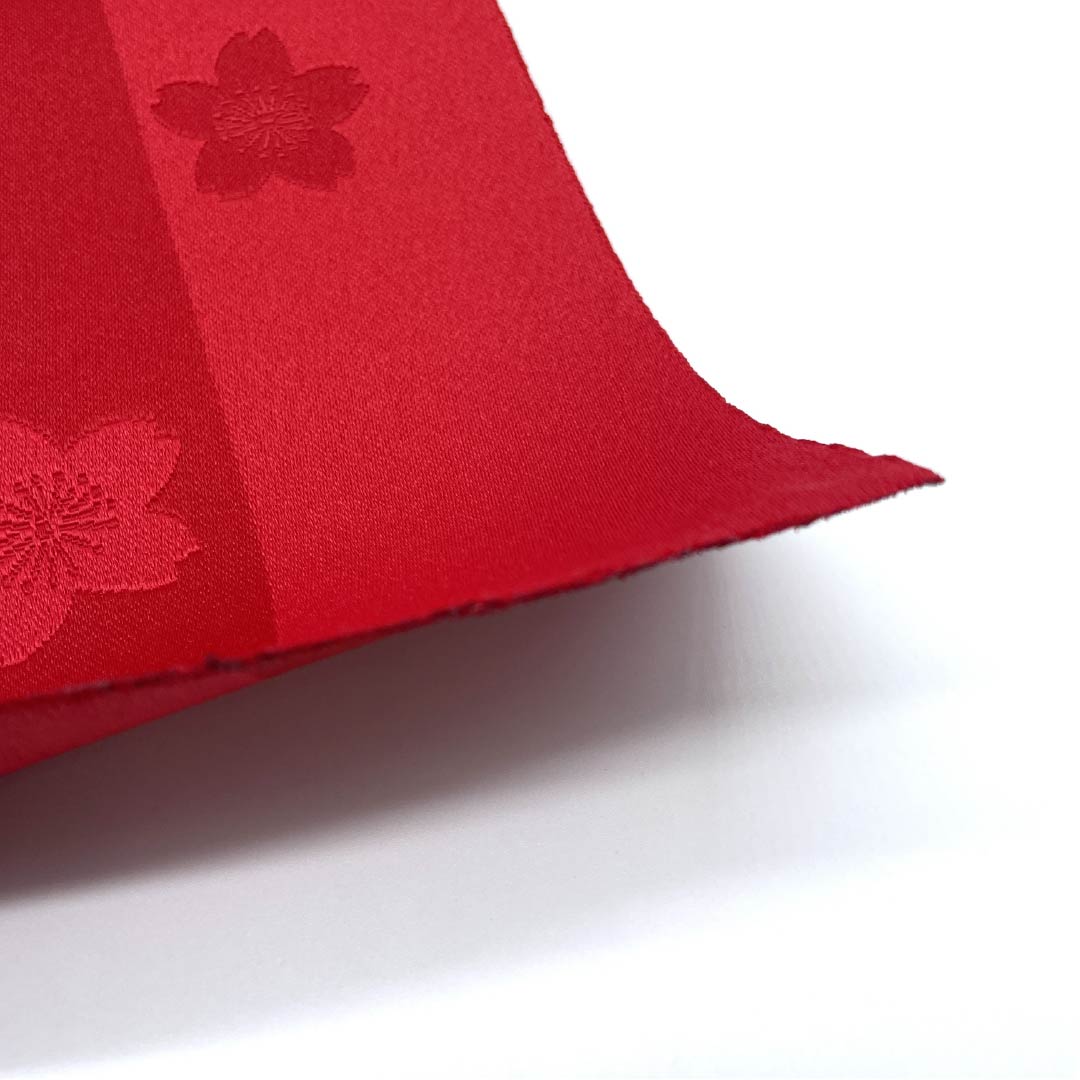 半幅帯 ポリエステル 帯丈336cm 茜色(あかねいろ) 桜 花柄 リバーシブル 赤系 Sランク 1125001442312