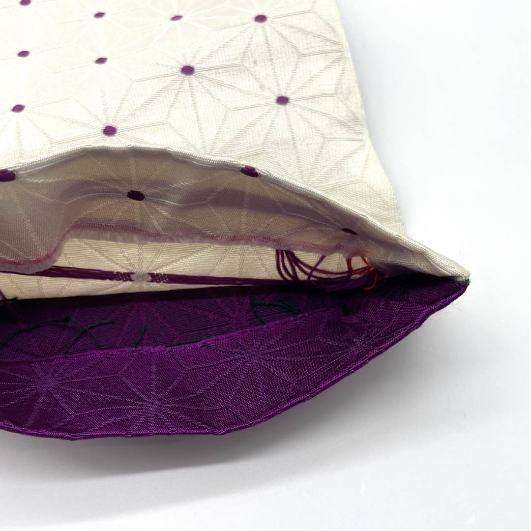 (未仕立)半幅帯 木綿 麻の葉 帯丈346cm 白系 Aランク 1125001653311