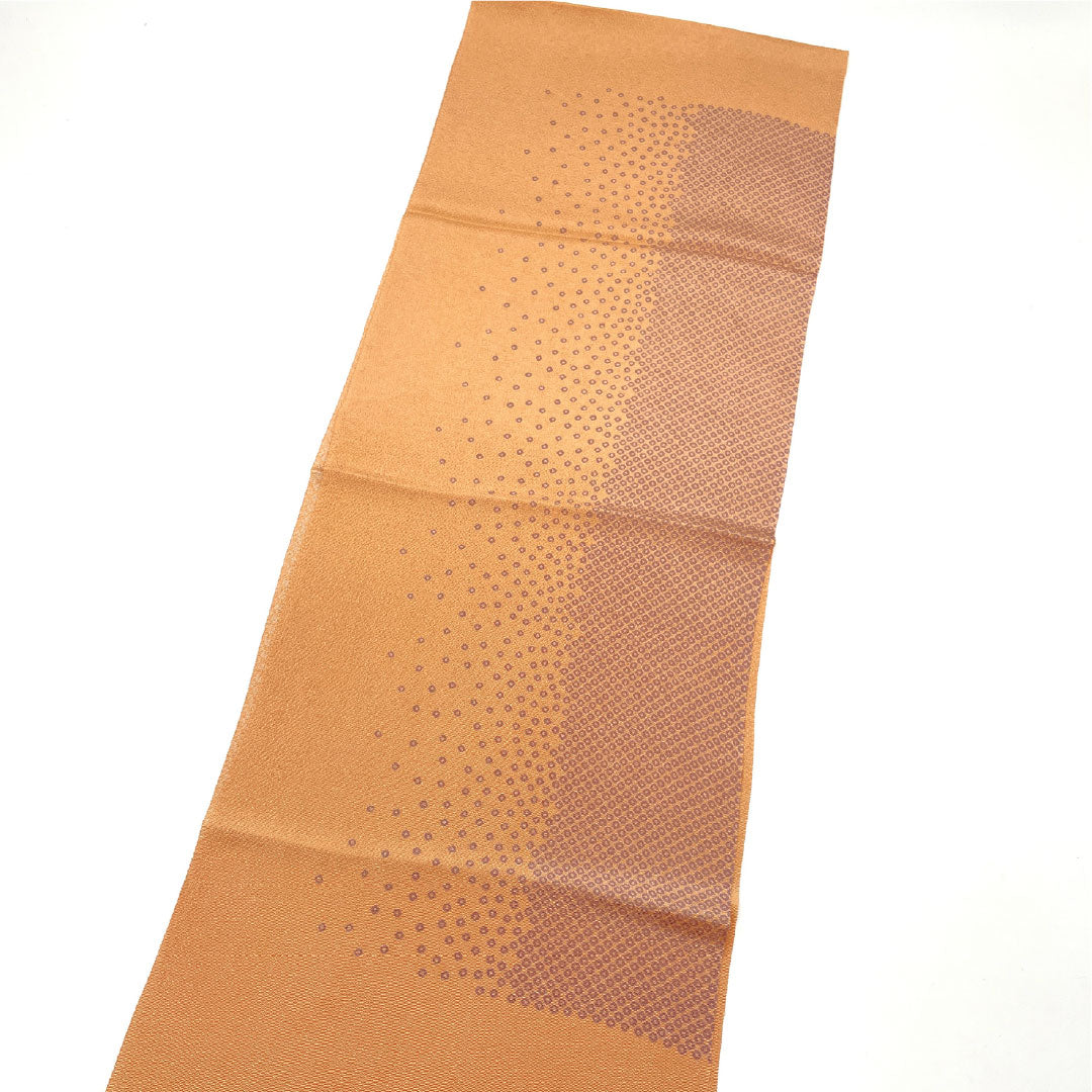 (Like new) Silk Obiage (Sash) - New, Casual, Hisameiro (Faded Scarlet) - Goshima-himo (Hikida) - Classic Pattern - Length: Approx. 180cm, Width: Approx. 29cm, Orange (Product Code: 1136001411926)