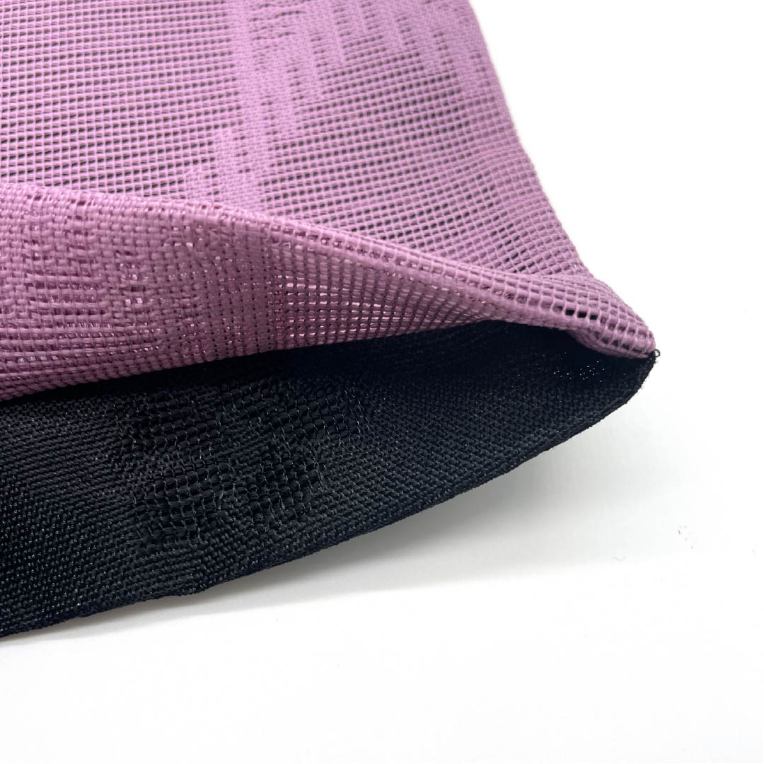 (未仕立)半幅帯 ポリエステル 帯丈386cm 南京藤色(なんきんふじいろ) 幾何学模様 桜 ウサギ リバーシブル 紫系 Sランク 1125001482320