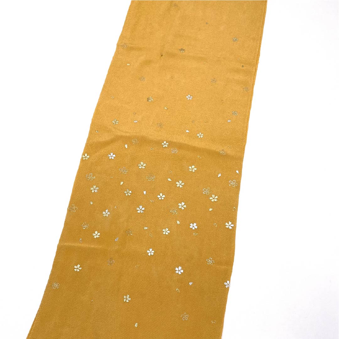 (新古品) 帯締め・帯揚げセット 正絹 Sランク 人参色(にんじんいろ) 忘れ草色(わすれぐさいろ) 長さ約160cm 幅約1cm カジュアル 黄系 1141000072323