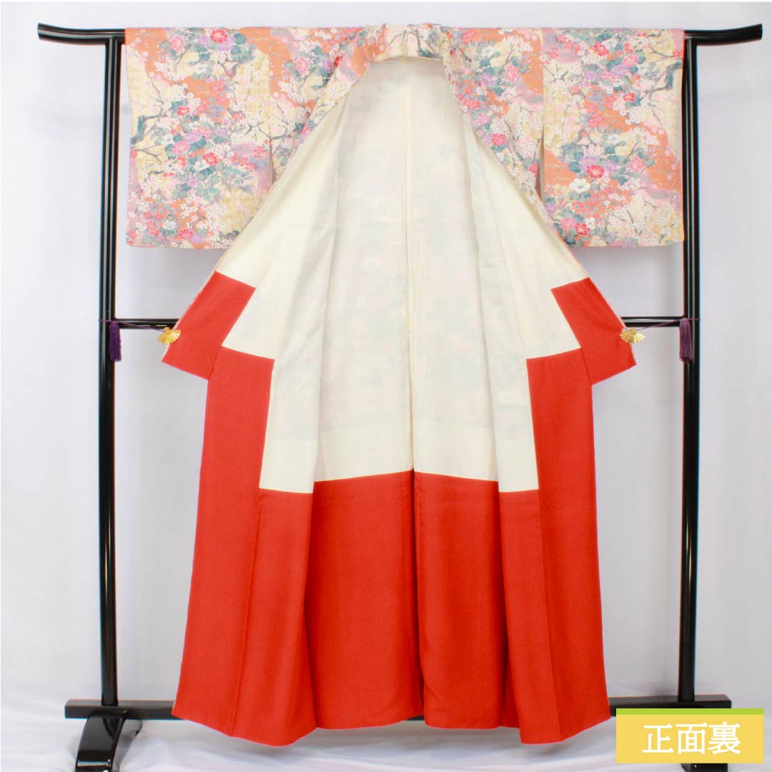 Komon, pure silk, length 159cm, sleeve length 62.5cm, lined, Kyo-Yuzen, classic pattern, S rank, gradation style, 1115005382399
