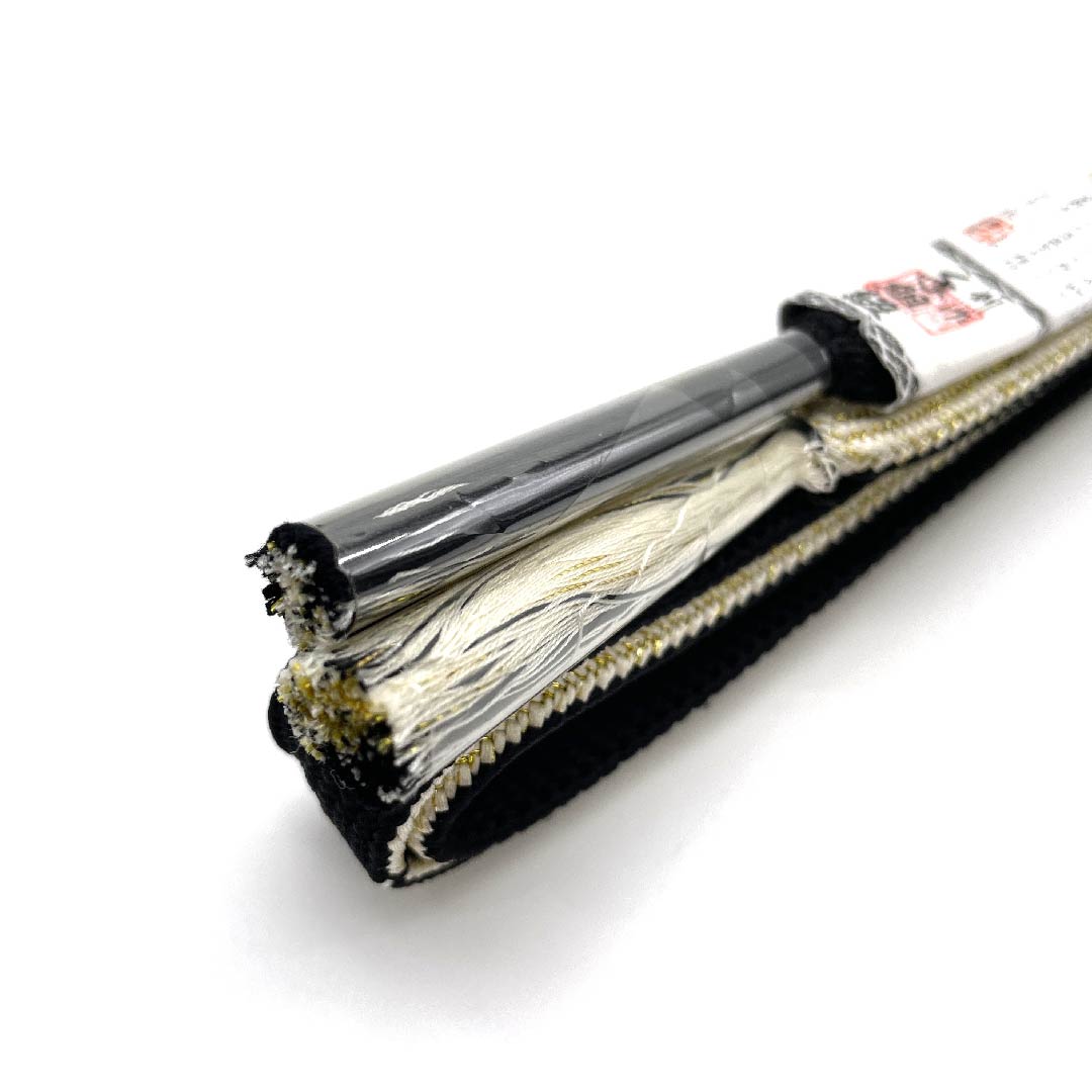 (新古品) 帯締め 正絹 四分紐 黒色(くろいろ) 創作手組紐 特選金銀糸使用 新古品 長さ約165cm 幅約1.5cm セミフォーマル Sランク 黒系 1135001782910