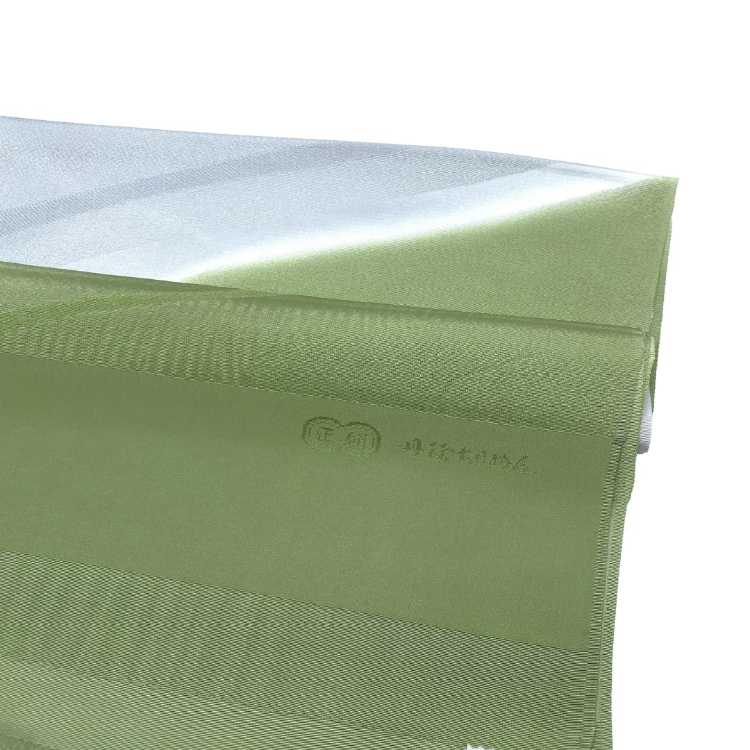 (新古品)帯揚げ 正絹 NEWランク セミフォーマル 山鳩色(やまばといろ) 白銅色(はくどういろ) 丹後ちりめん 流水 長さ約172cm 幅約31.5cm 緑系 1136003361919