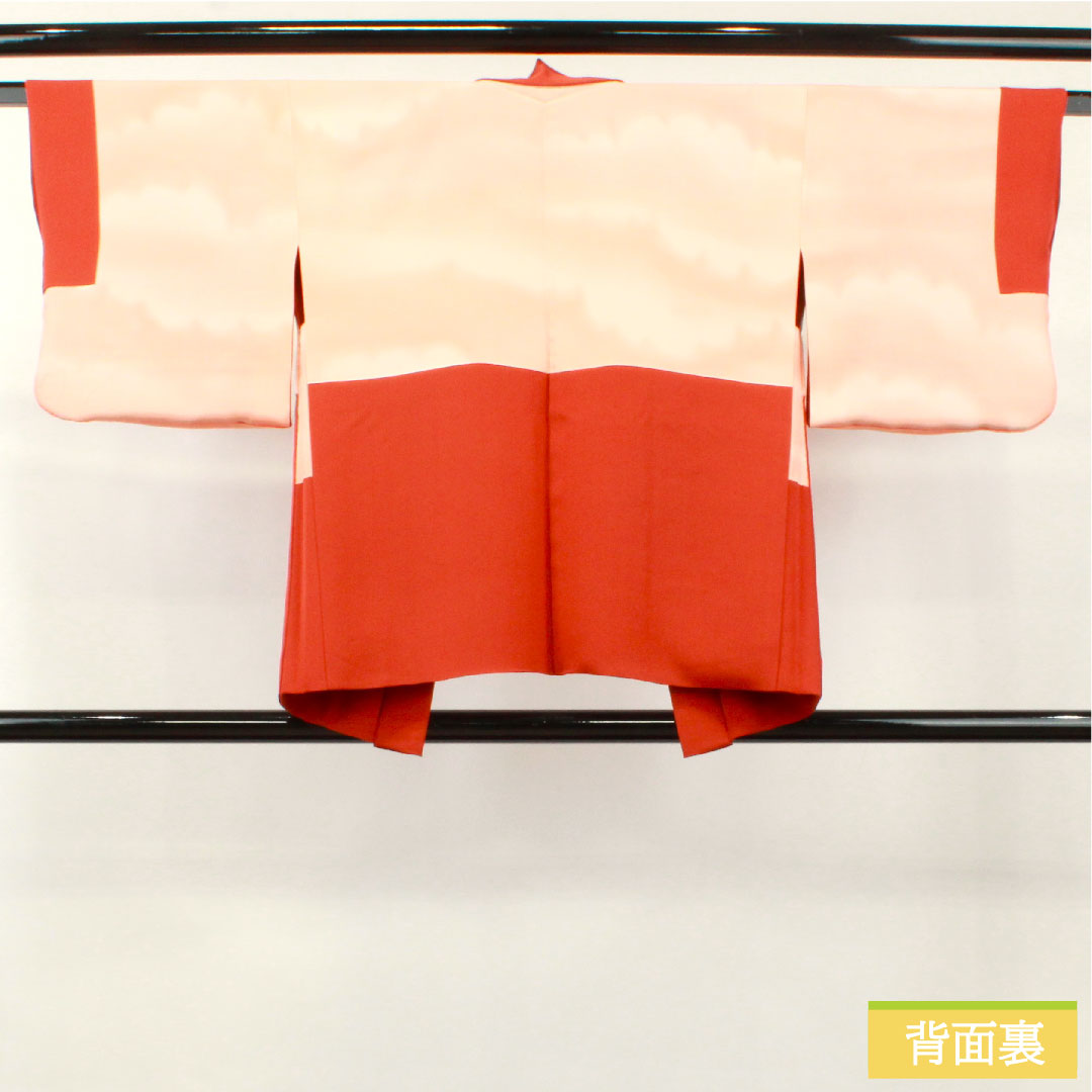 羽織 正絹 身丈73.5cm 裄丈60.5cm 緋色(ひいろ) 刺繍 Sランク 袷 朱系 1117000962916