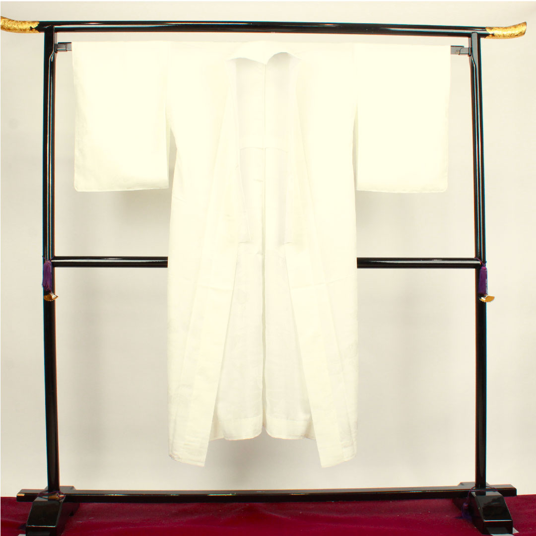 長襦袢 正絹 身丈138cm 裄丈65cm 袷 フォーマル 吉祥文様 Sランク 白系 1129000452511