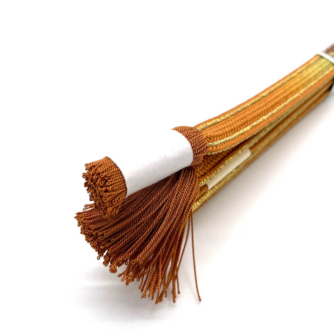 (新古品) 帯締め 正絹 四分紐 グラデーション 金属糸使用 翠嵐工房 新古品 長さ約159cm 幅約1.2cm セミフォーマル Sランク グラデーション系 1135001682999