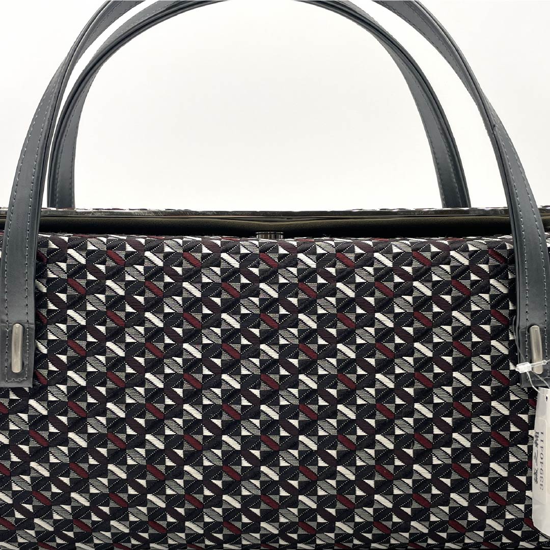 (新古品)和装バッグ カジュアル NEWランク 博多織 大倉織物 琥珀織 利休バッグ 黒系 113900083110