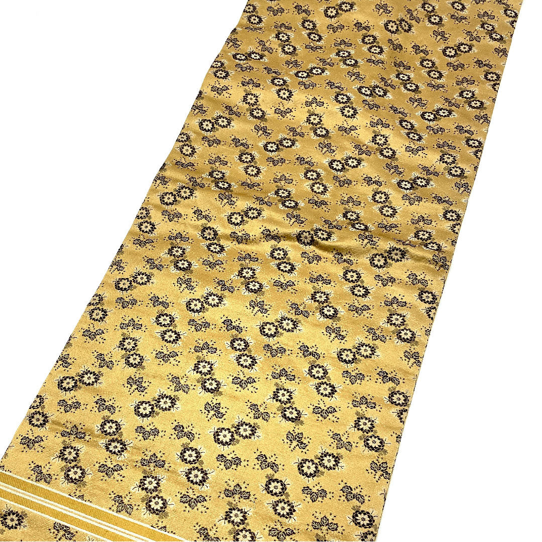 名古屋帯 両面全通 リバーシブル 草花模様 帯丈335cm 正絹 Aランク 全通 カジュアル 茶系 1124002433314 名古屋仕立て