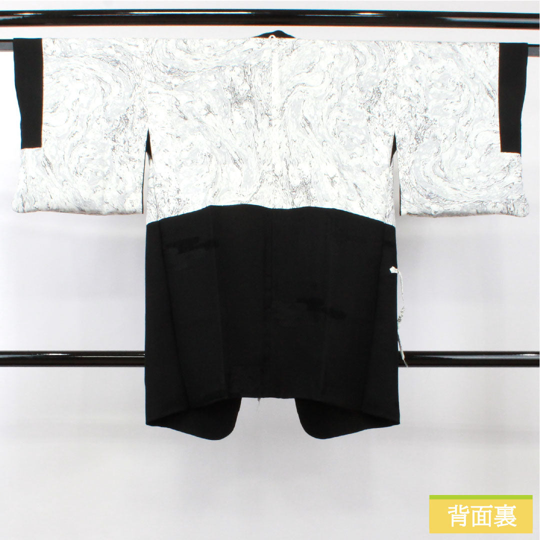 羽織 正絹 身丈69cm 裄丈62cm 吉祥文様 Sランク 袷 黒系 1117001032910