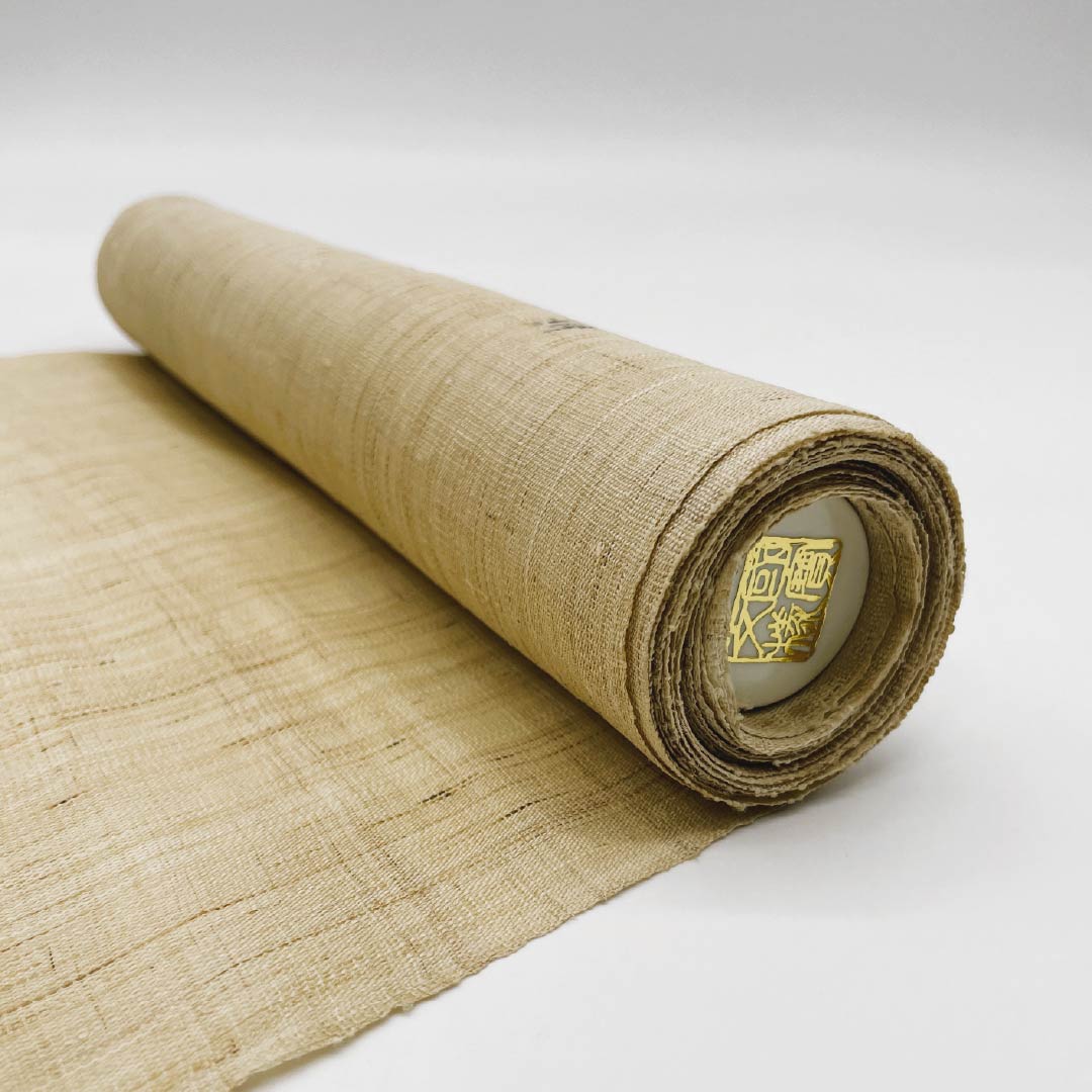 (未仕立)名古屋帯 東京白茶色(とうきょうしらちゃいろ) 夏帯 作家物 反物 帯丈452cm 麻 Sランク ポイント柄 カジュアル ベージュ系 1124008832425