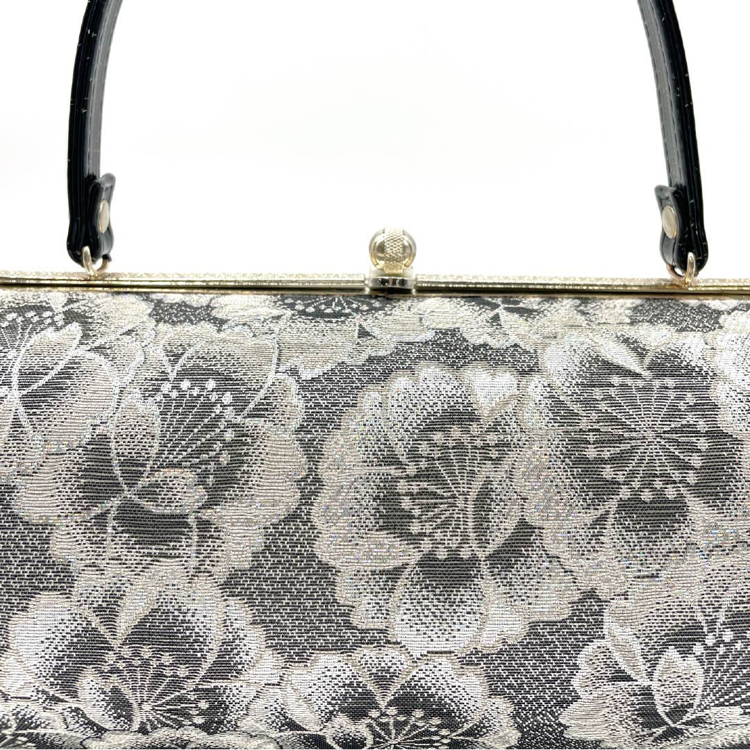 和装バック フォーマル 銀色(ぎんいろ) 振袖用 桜 古典柄 銀系 Sランク 113900041222