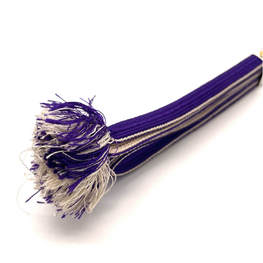 帯締め 正絹 三分紐 菫色(すみれいろ) 帯留め用 無地 長さ約147cm 幅約0.9cm カジュアル Sランク 紫系 1135003232320