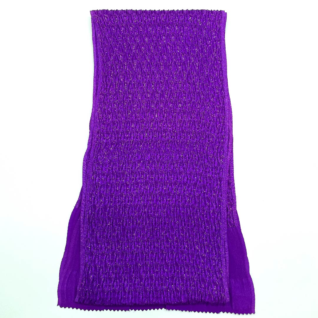 (新古品) 帯揚げ 正絹 フォーマル 赤紫色(あかむらさきいろ) 金糸使用 ふくれ織 振袖用 長さ約168cm 幅約21.5cm Sランク 紫系 1136000022920